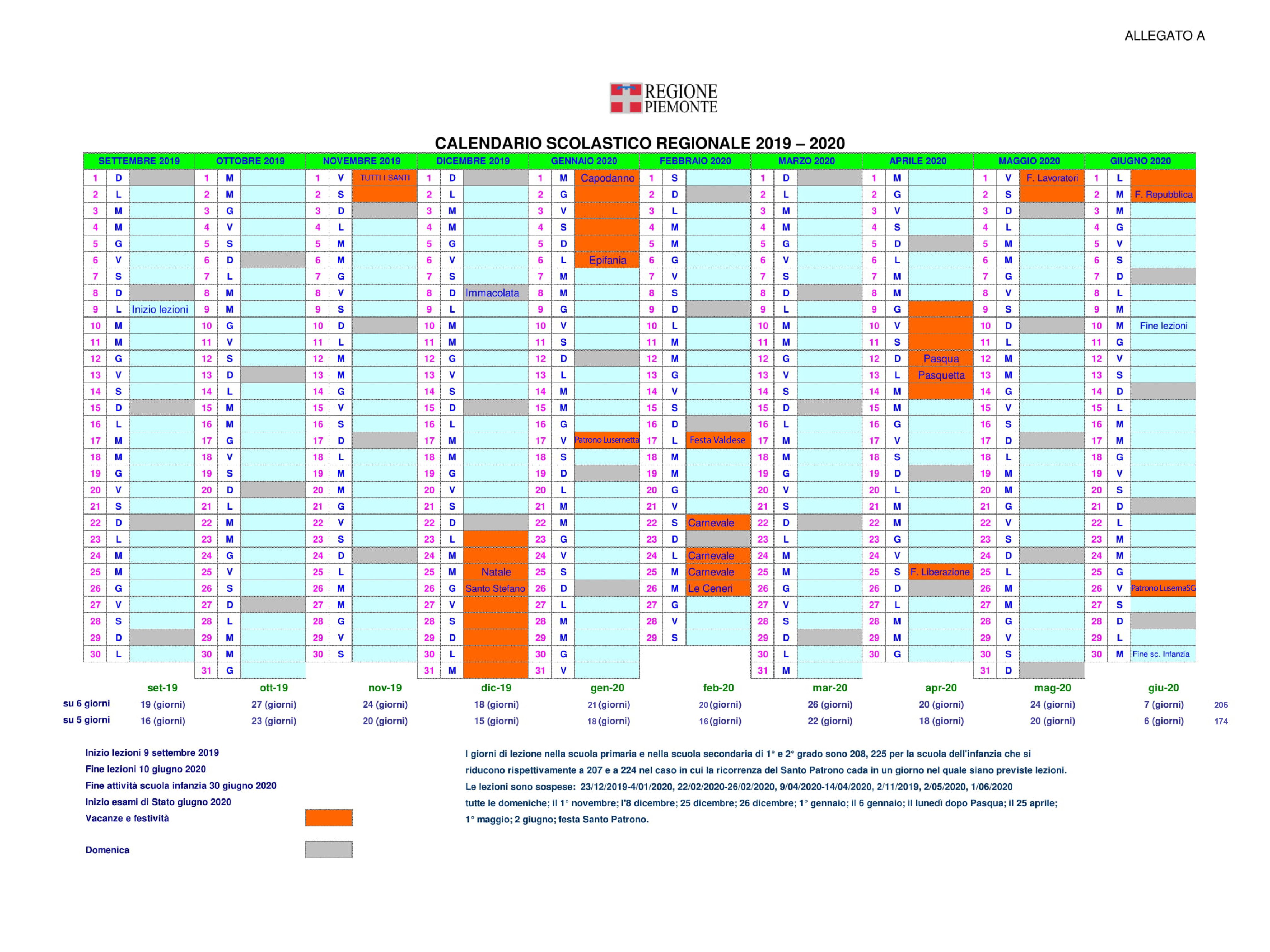 Calendario scolastico Istituto Comprensivo Luserna S.G. De Amicis